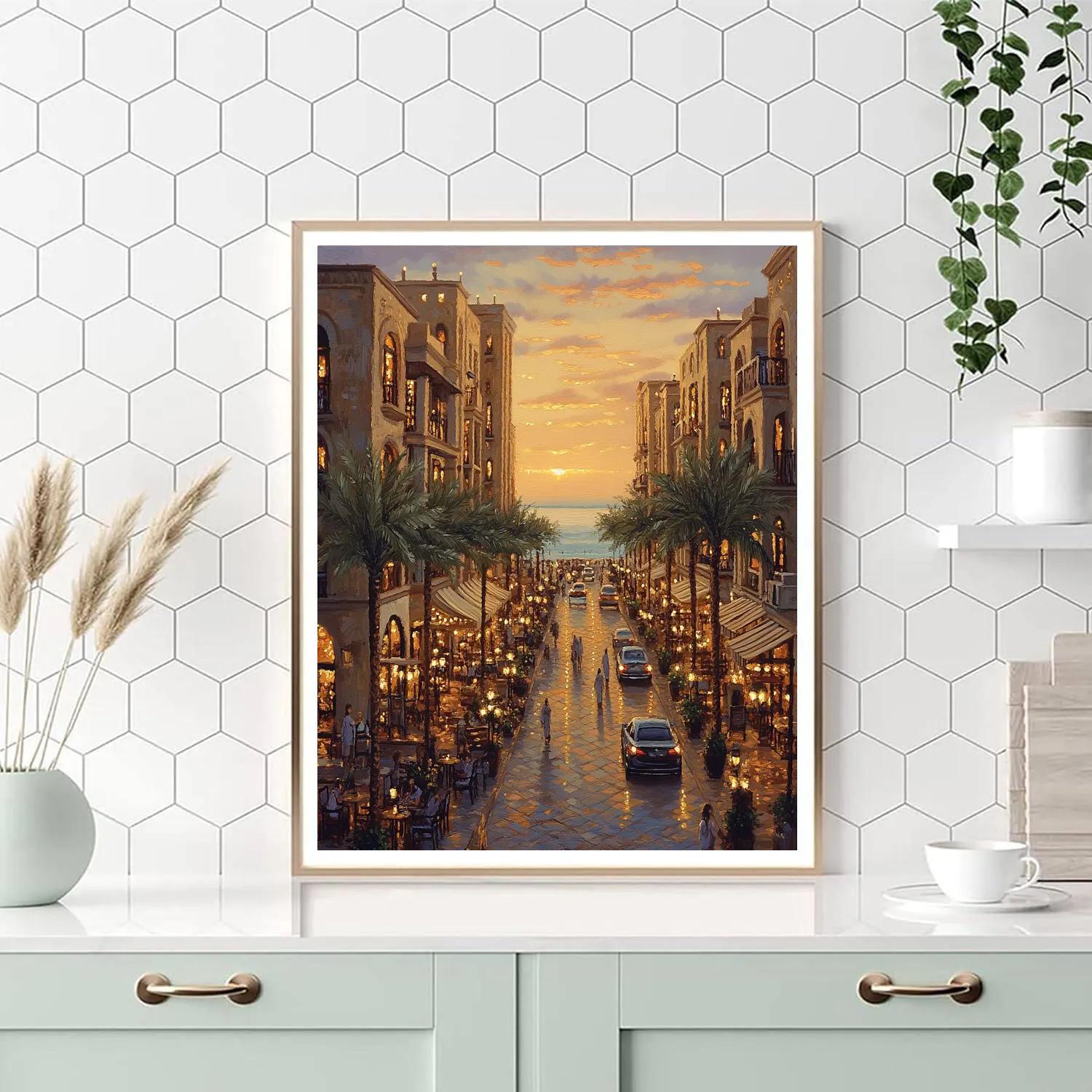 Dubai Jumeirah Beach Residence Walk United Arab Emirates Paint by numbers art