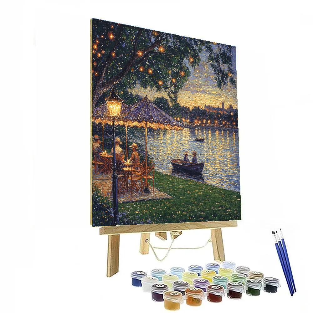Georges Seurat Inspired Park At Dusk Paint by numbers kits