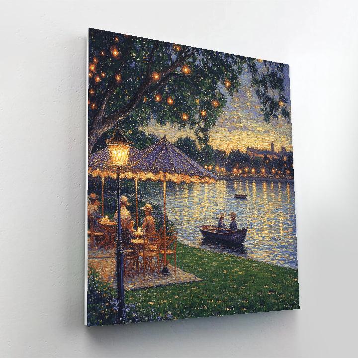 Georges Seurat Inspired Park At Dusk Paint by numbers kits