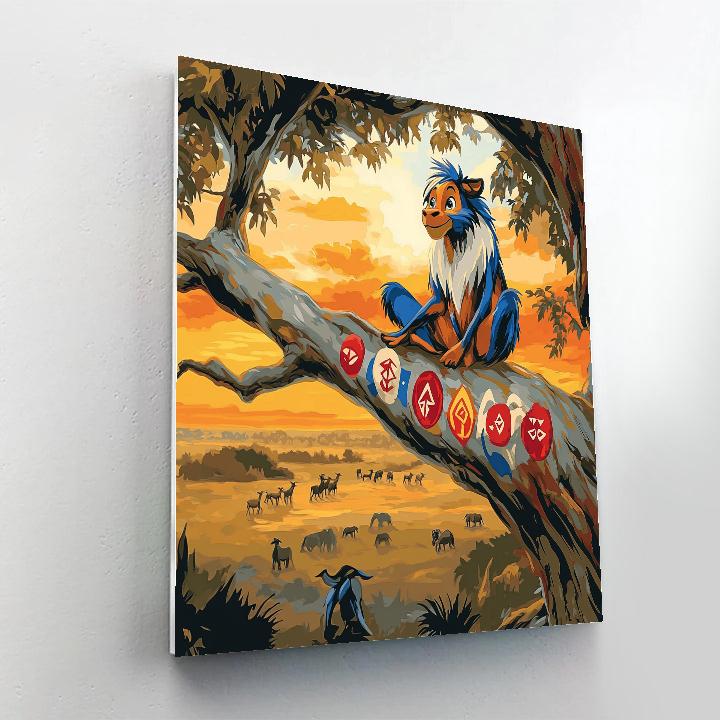 Rafiki Tree Top Wisdom View Disney Inspired paint by number