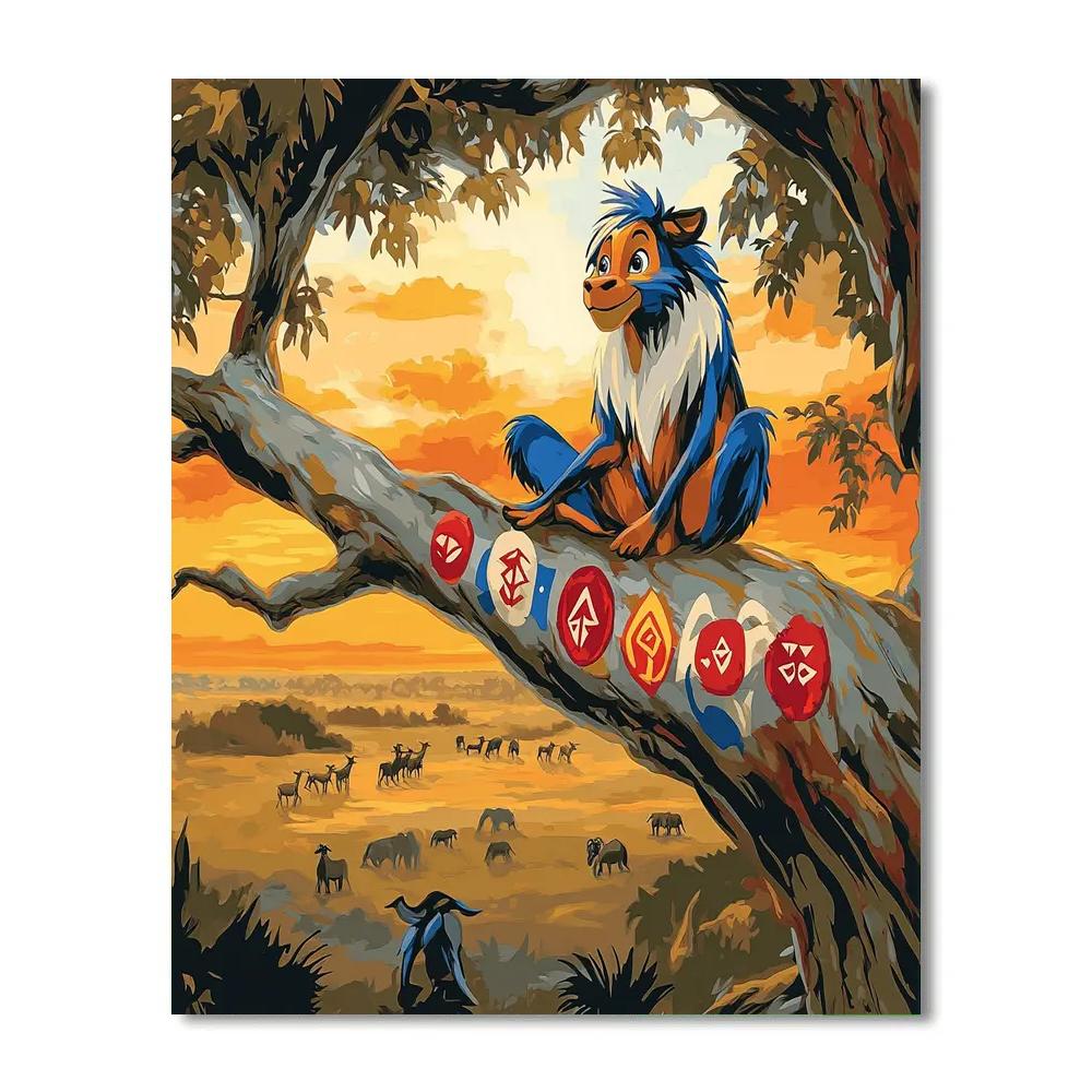 Rafiki Tree Top Wisdom View Disney Inspired paint by number