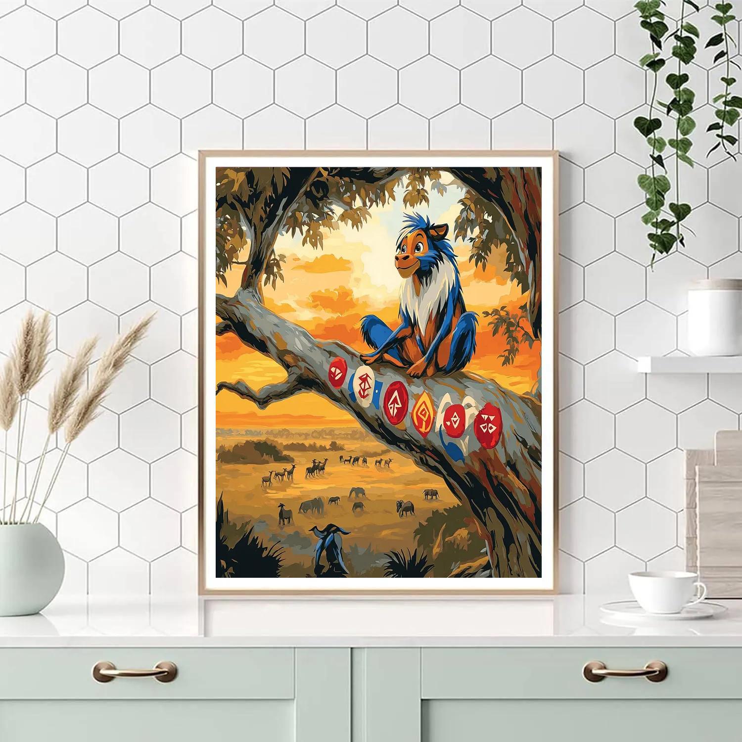 Rafiki Tree Top Wisdom View Disney Inspired paint by number