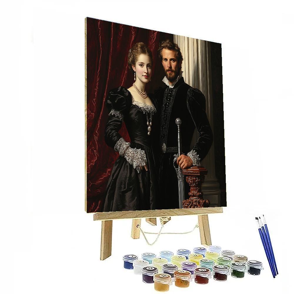Anthony Van Dyck Inspired Elegant Couple paint by color