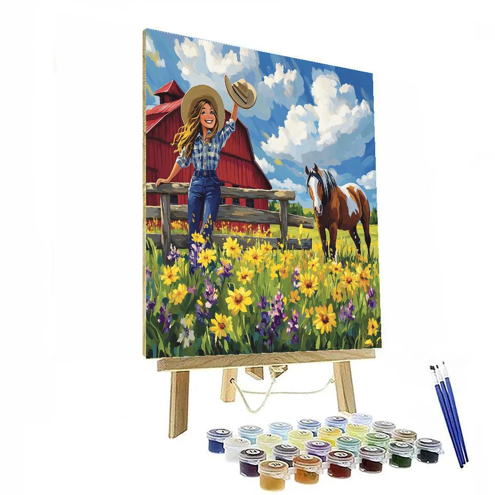 Jessie Wildflower Barnyard Yeehaw Disney Inspired paint by numbers