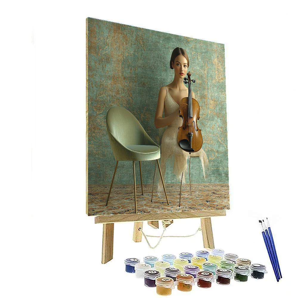 Amedeo Modigliani Inspired Violinist In Blue Number painting