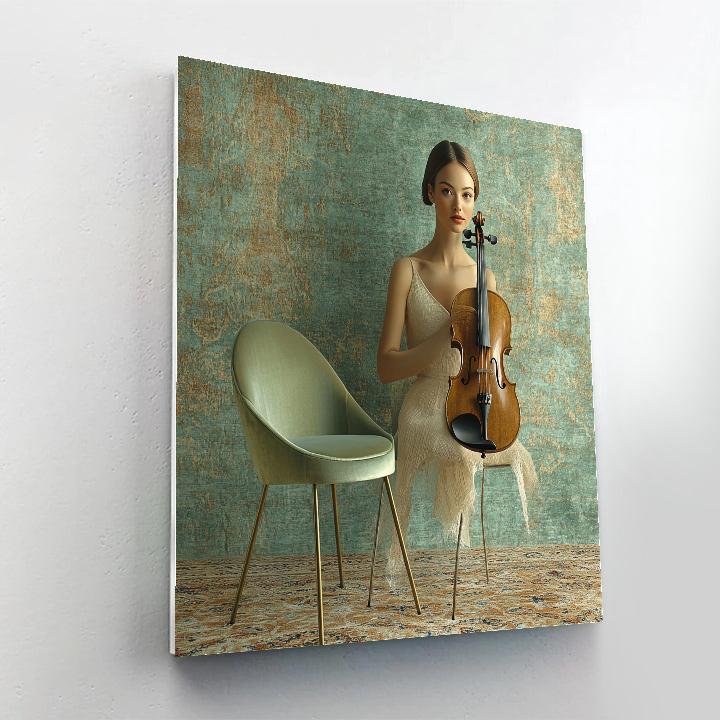 Amedeo Modigliani Inspired Violinist In Blue Number painting