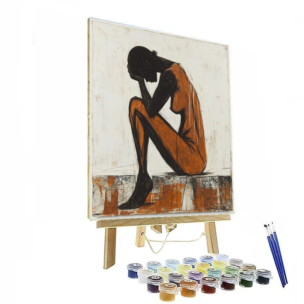 Egon Schiele Inspired Standing Dancer painting number kit