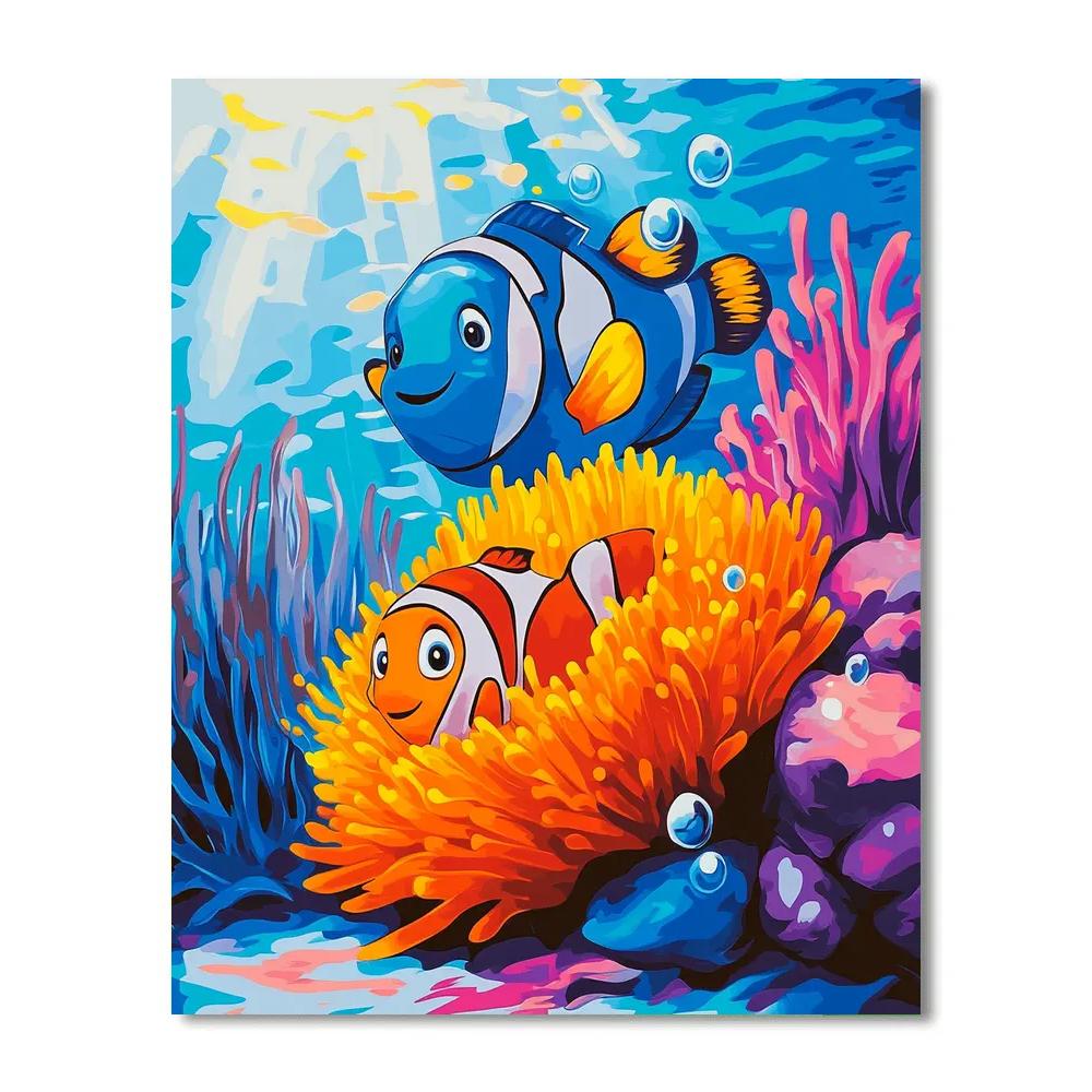 Nemo And Marlin Anemone Home Peek Disney Inspired DIY paint by numbers