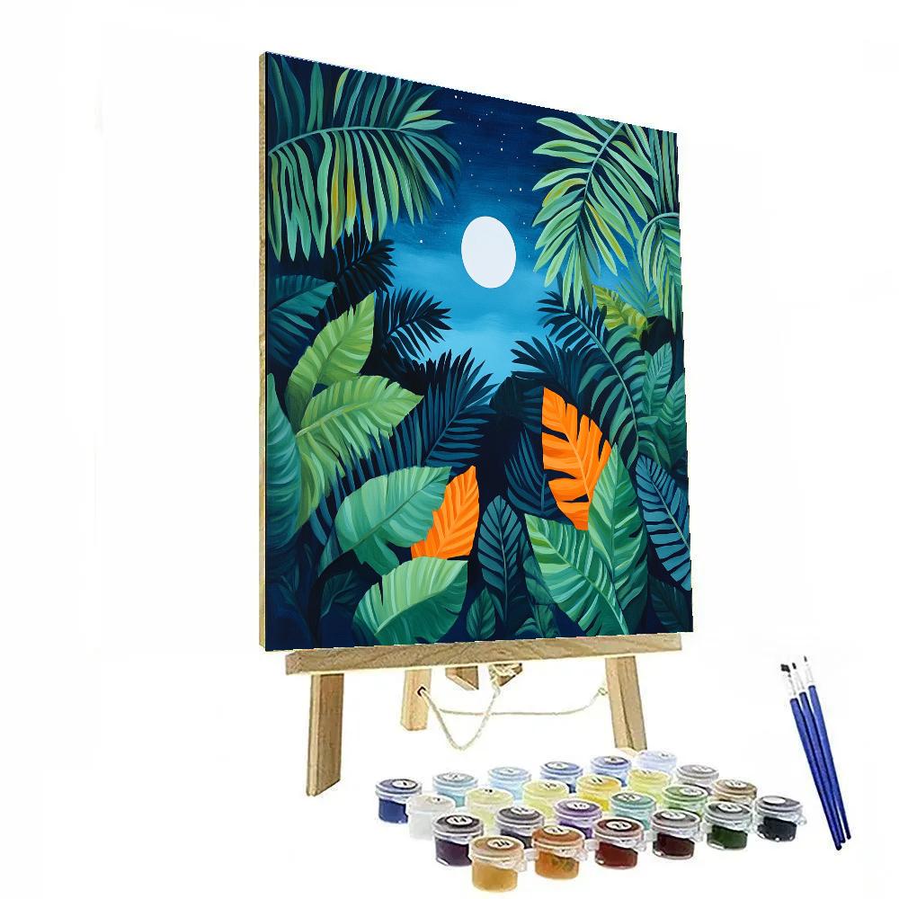 Henri Rousseau Inspired Moonlit Tigers DIY paint by numbers