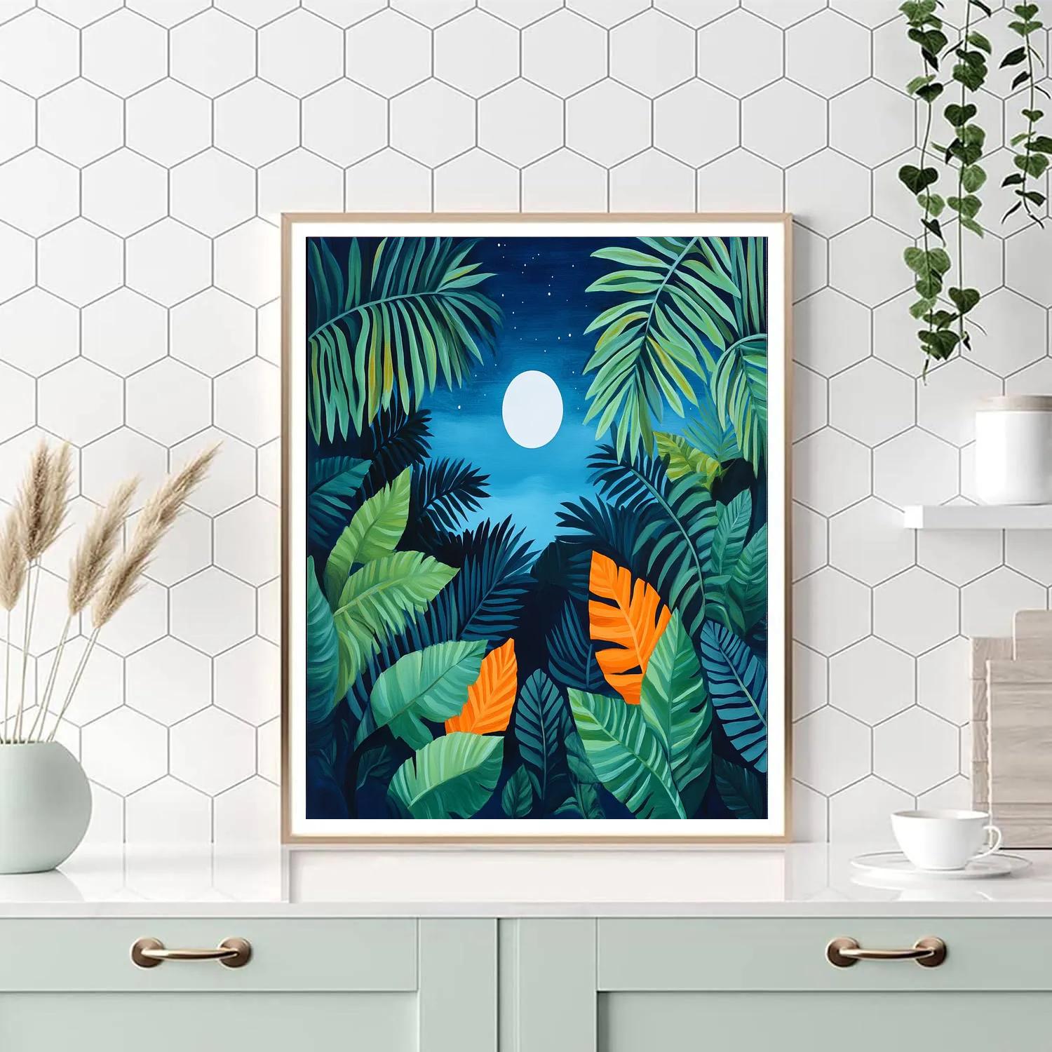Henri Rousseau Inspired Moonlit Tigers DIY paint by numbers