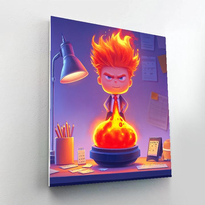 Anger Volcano Lava Lamp Desk Moment Disney Inspired paint by numbers