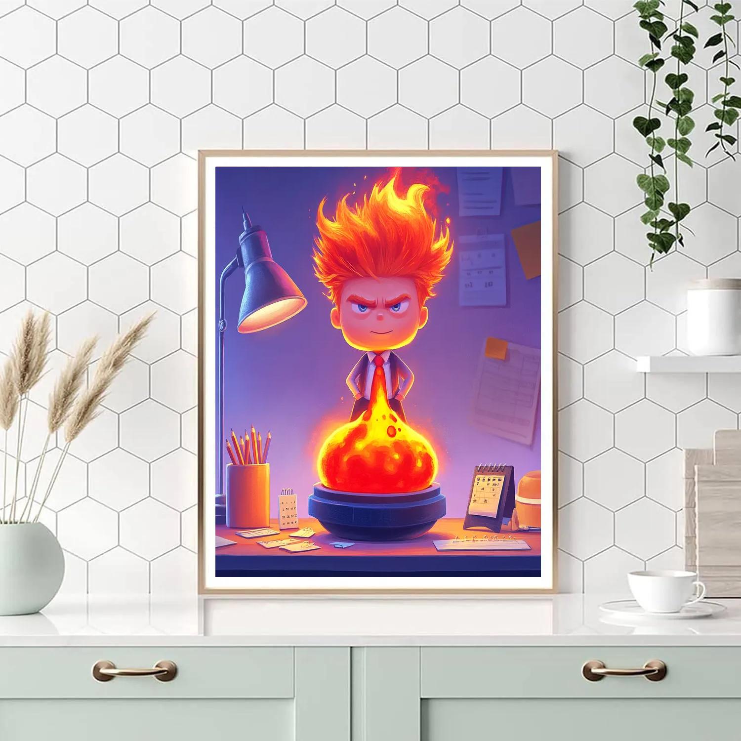 Anger Volcano Lava Lamp Desk Moment Disney Inspired paint by numbers