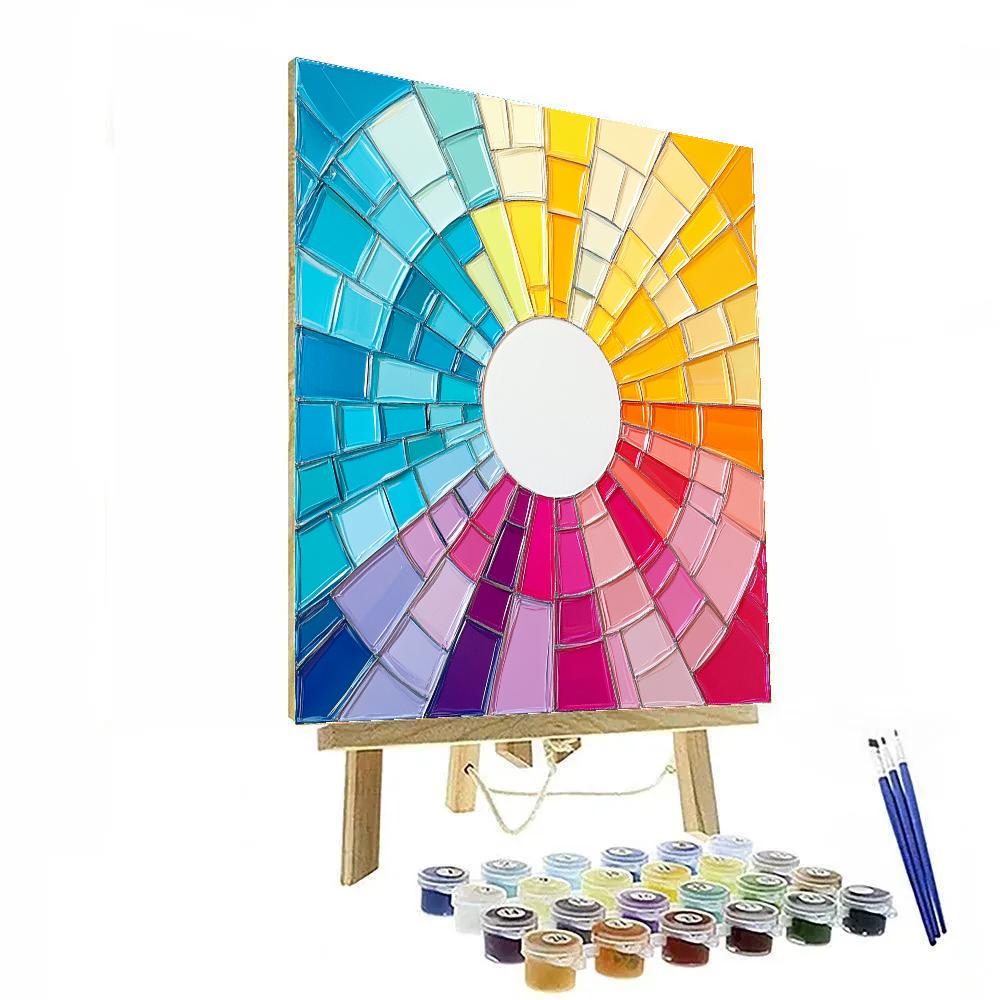 Damien Hirst Inspired Gem Wheel paint by numbers