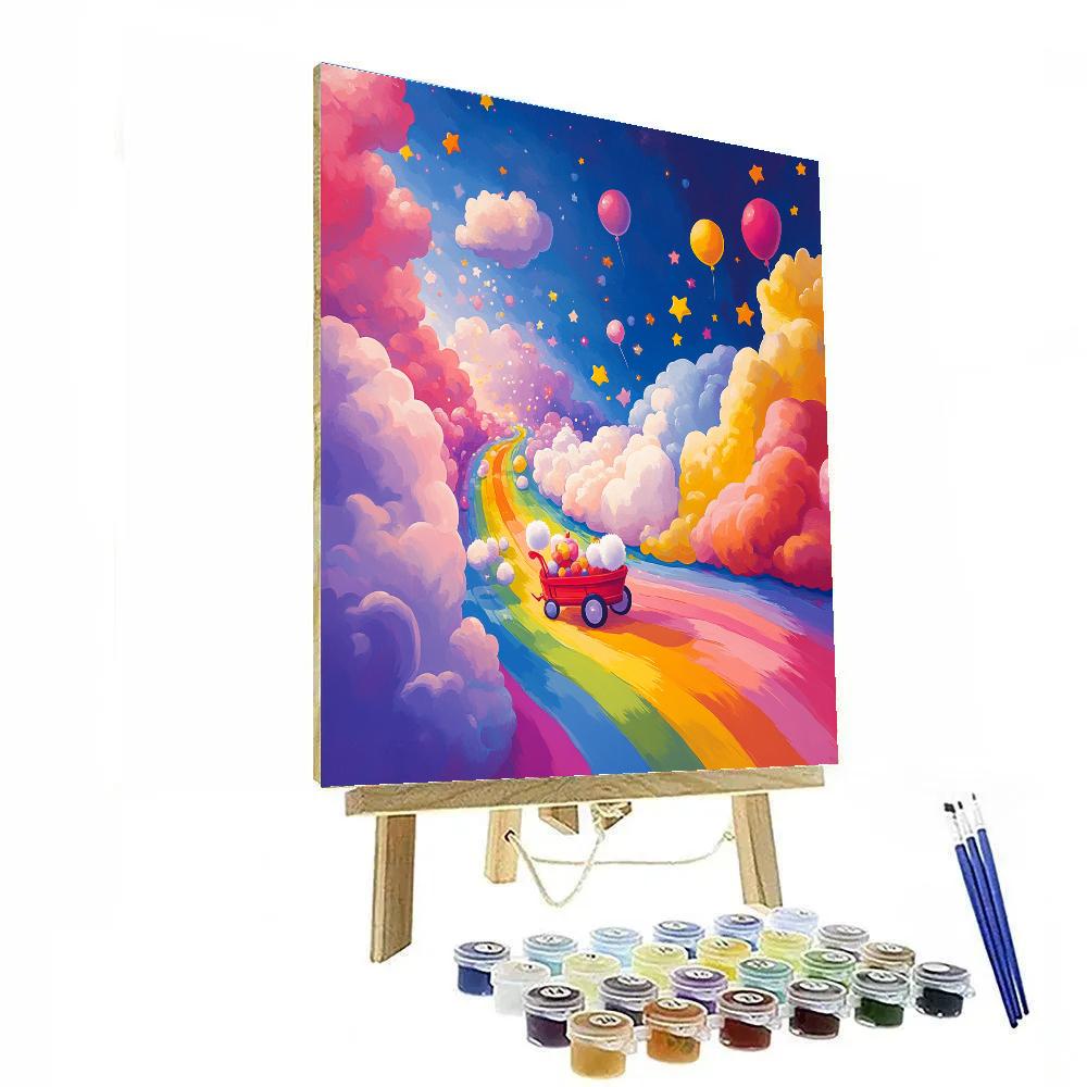 Bing Bong Rainbow Wagon Ride Disney Inspired painting number kit