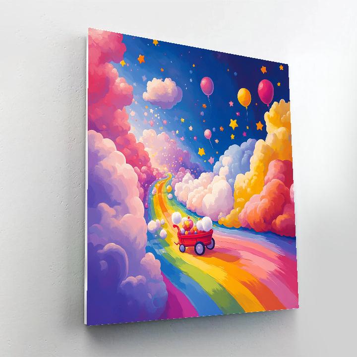 Bing Bong Rainbow Wagon Ride Disney Inspired painting number kit