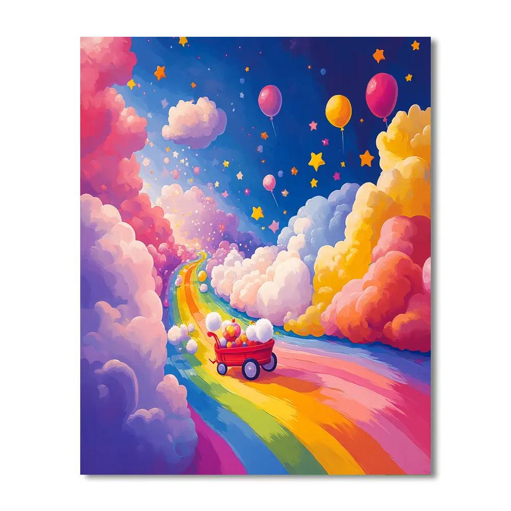 Bing Bong Rainbow Wagon Ride Disney Inspired painting number kit