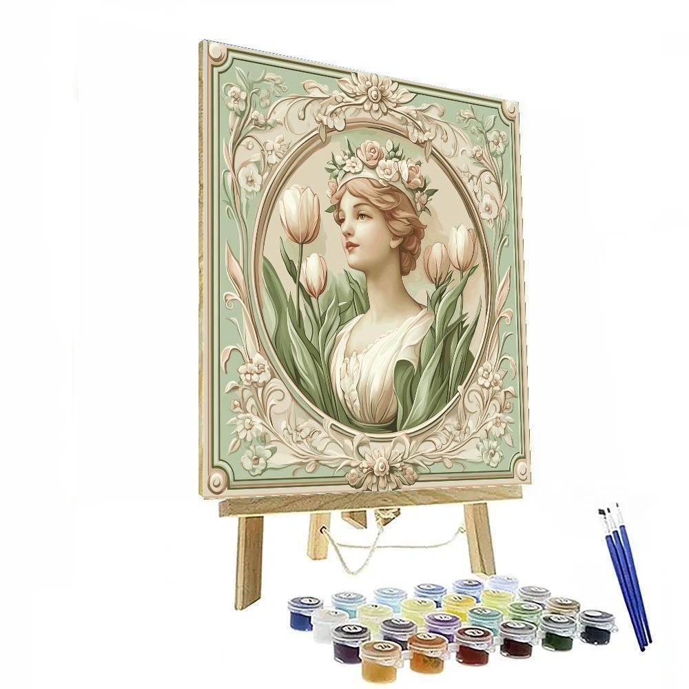 Alphonse Mucha Inspired Tulip Nouveau paint by numbers