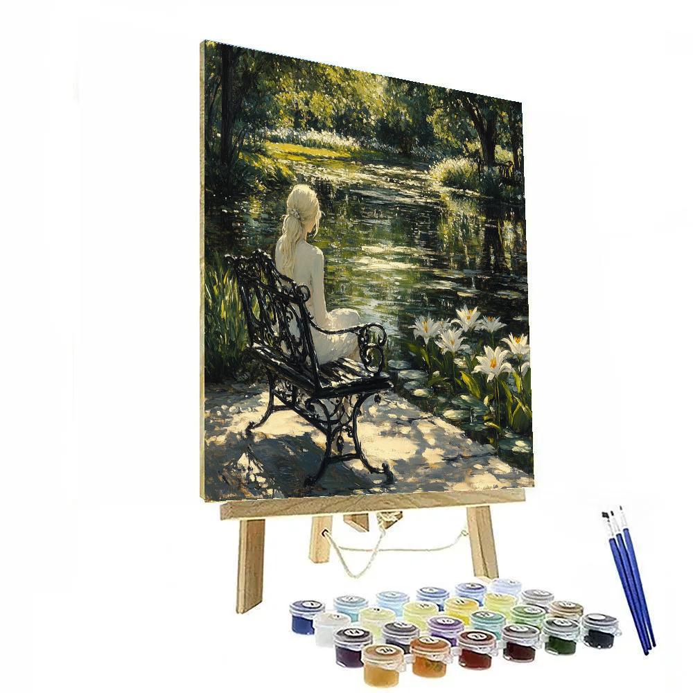 John Singer Sargent Inspired White Dress By Lake painting number kit