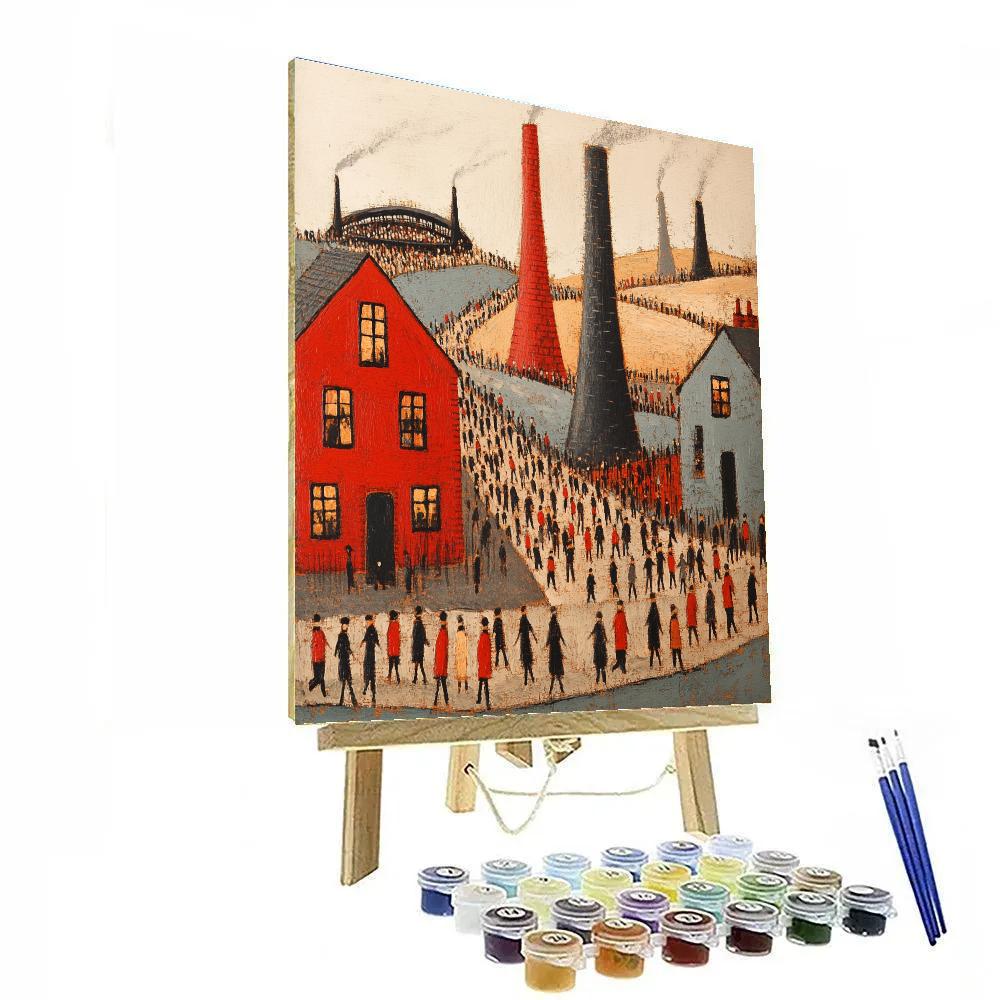 L S Lowry Inspired Matchstick Match Day paint by numbers