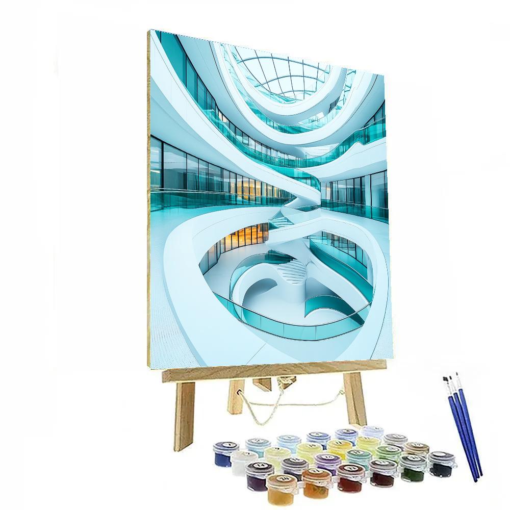 Zaha Hadid Inspired Fluid Museum Atrium paint by numbers