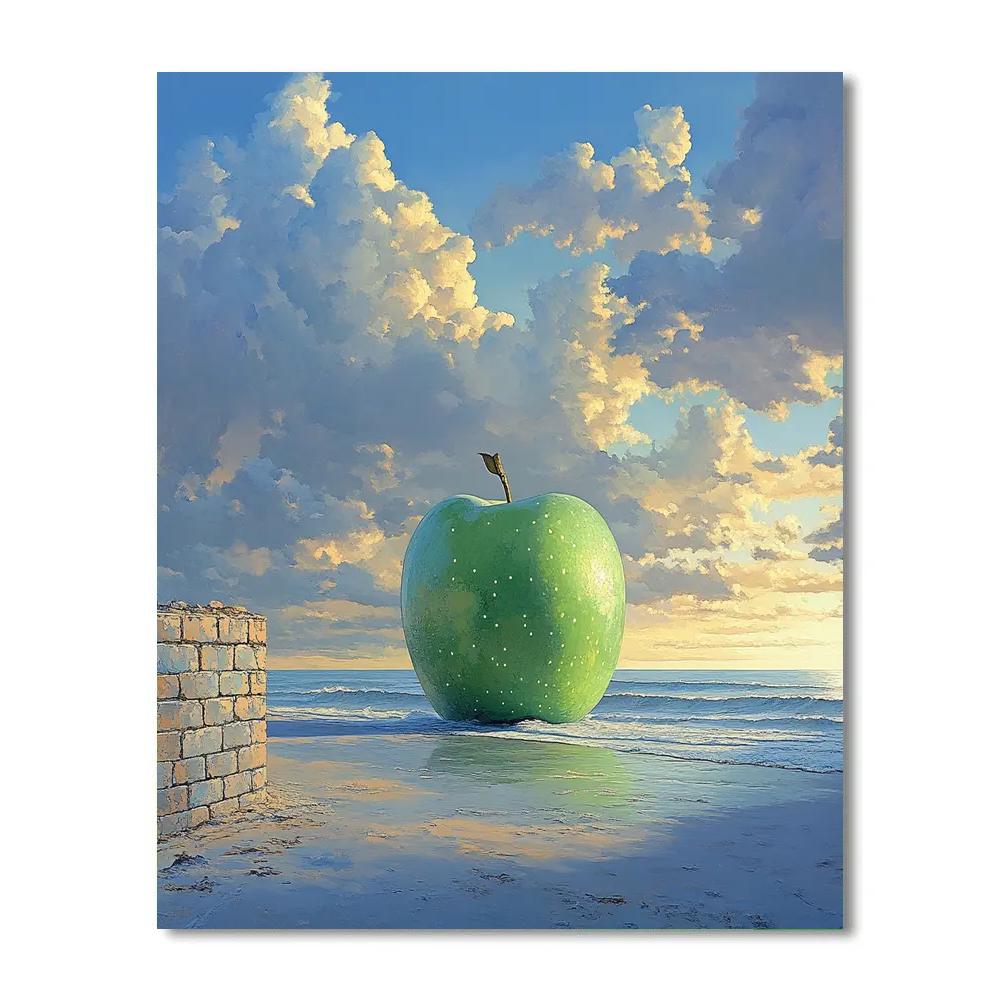 Rene Magritte Inspired Apple Horizon paint by number