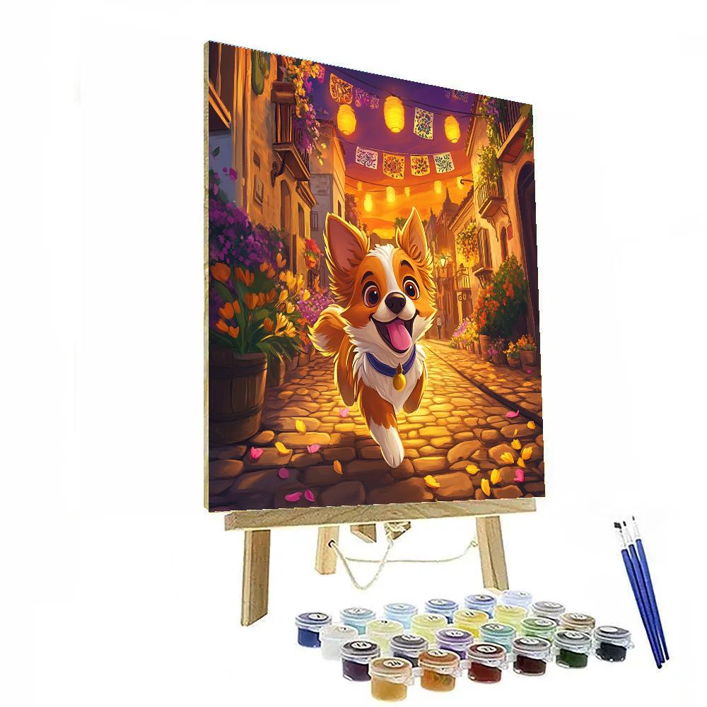 Dante Alleyway Glow Run Disney Inspired Number painting