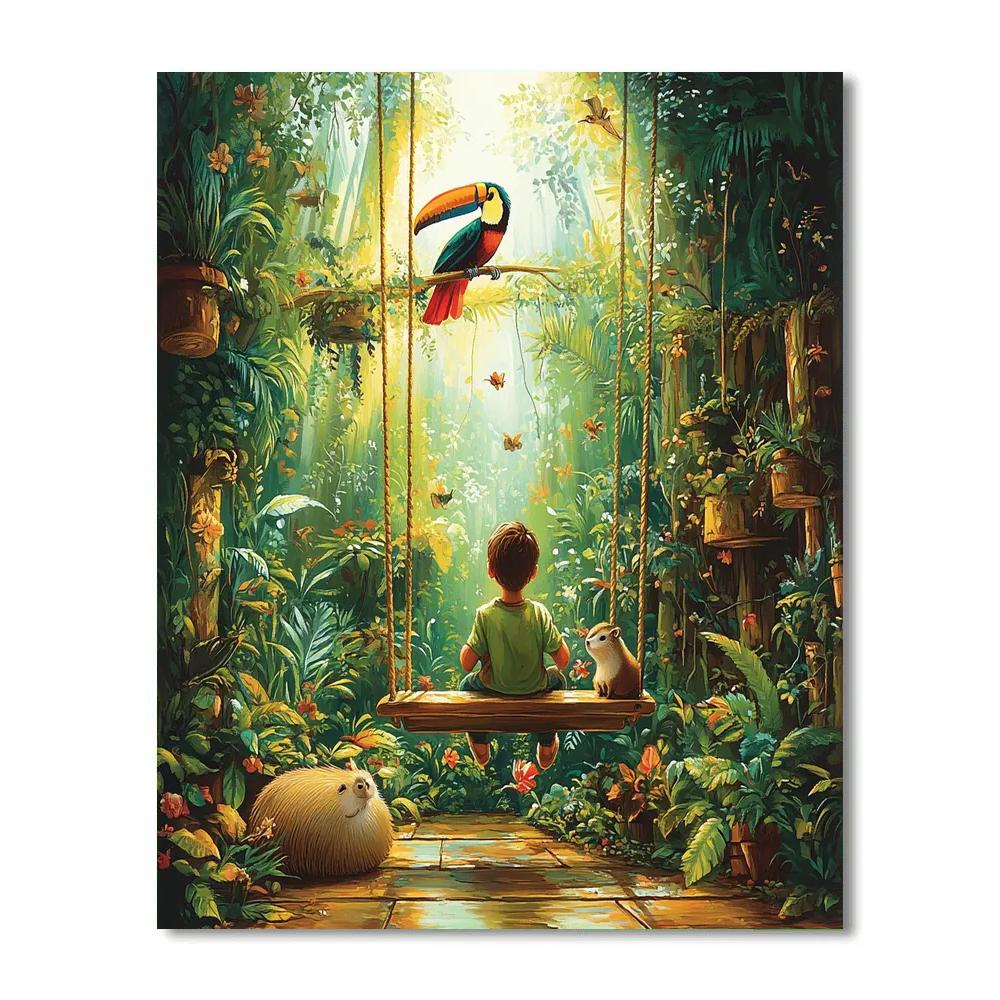 Antonio Jungle Room Animal Chat Disney Inspired paint by number