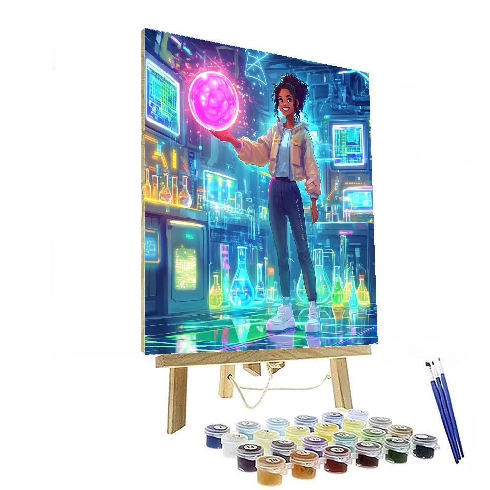 Honey Lemon Neon Lab Bubble Mix Disney Inspired Painting by numbers kit