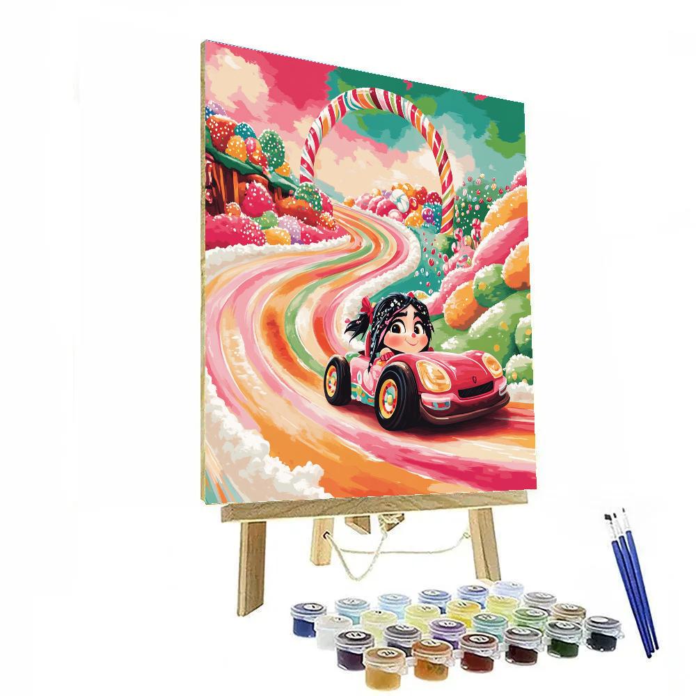 Vanellope Sugar Speedway Drift Disney Inspired Number painting