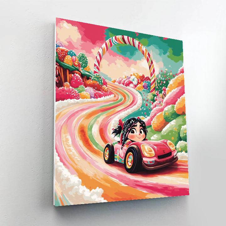 Vanellope Sugar Speedway Drift Disney Inspired Number painting