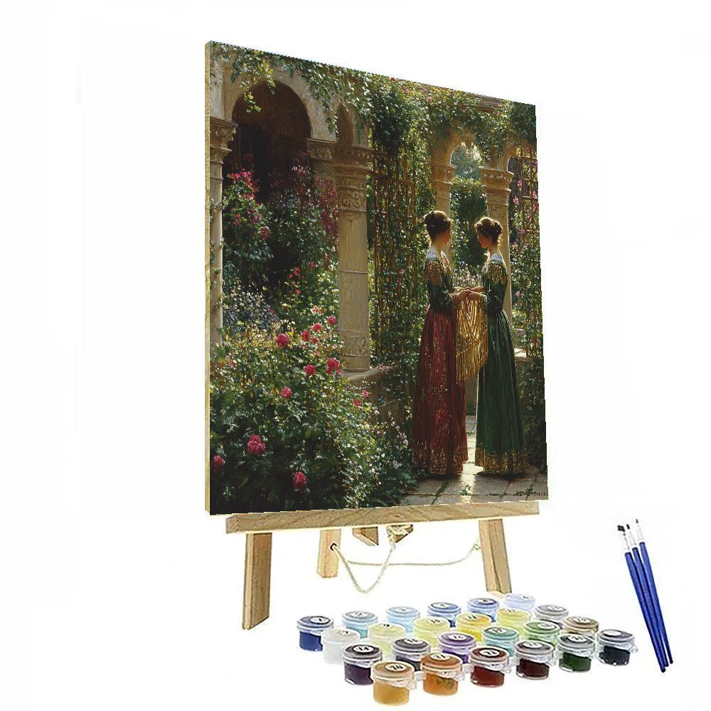 Edward Burne Jones Inspired Garden Of Roses Number painting