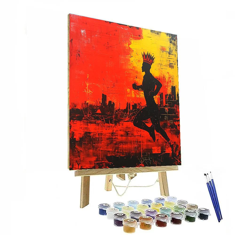 Jean Michel Basquiat Inspired Crowned Runner Paint by numbers art