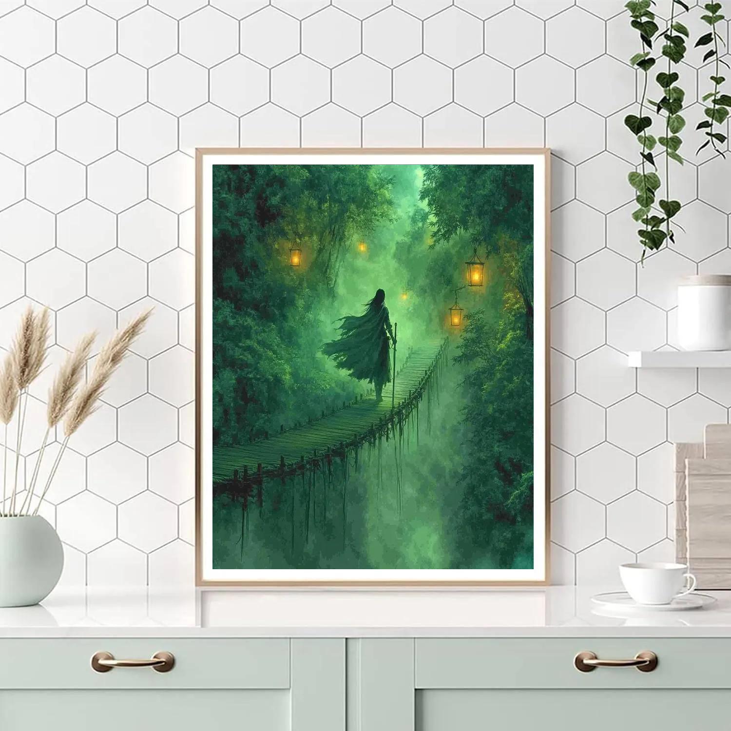 Raya Bamboo Bridge River Crossing Disney Inspired Numbered painting kits