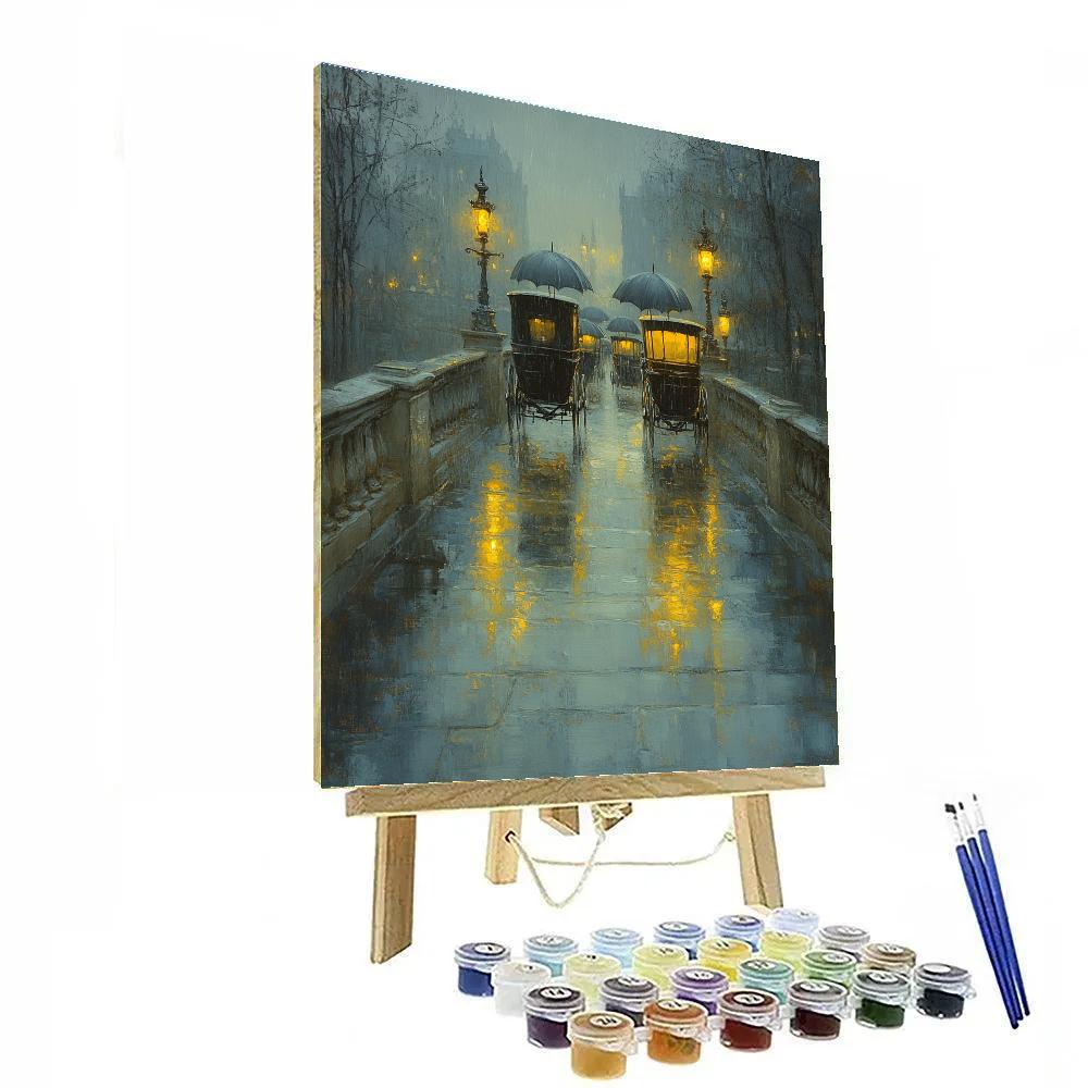 Turner Inspired Rain Over The City Bridge Paint by numbers kits
