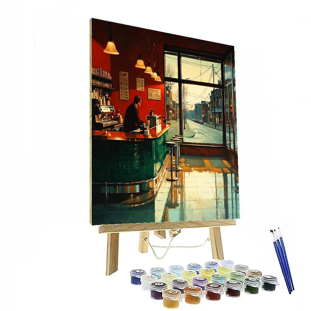 Edward Hopper Inspired Morning Coffee Window DIY paint by numbers
