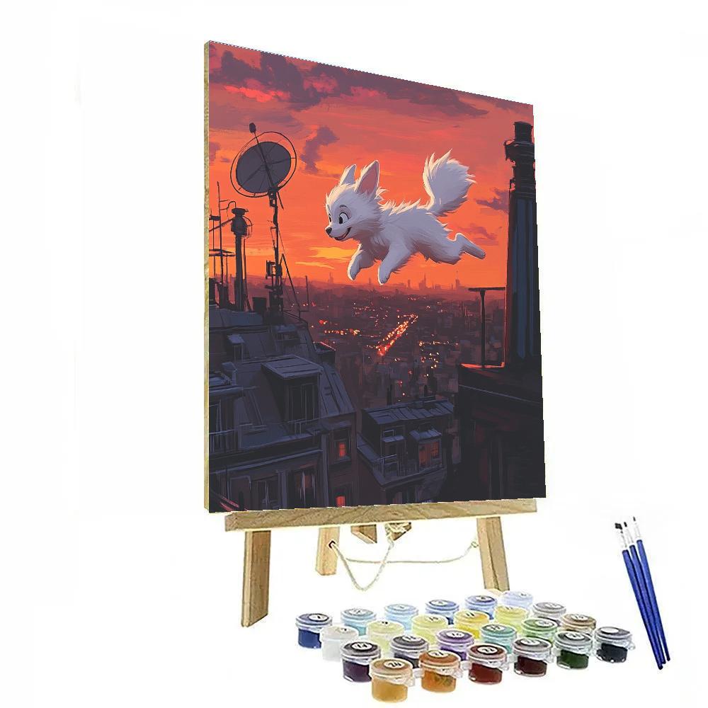 Bolt City Rooftop Hero Sprint Disney Inspired Paint by numbers art