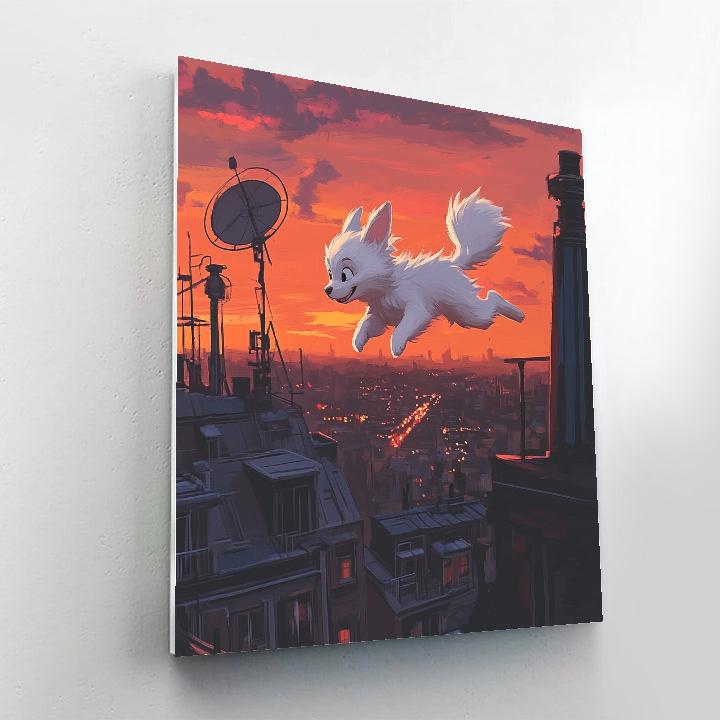 Bolt City Rooftop Hero Sprint Disney Inspired Paint by numbers art