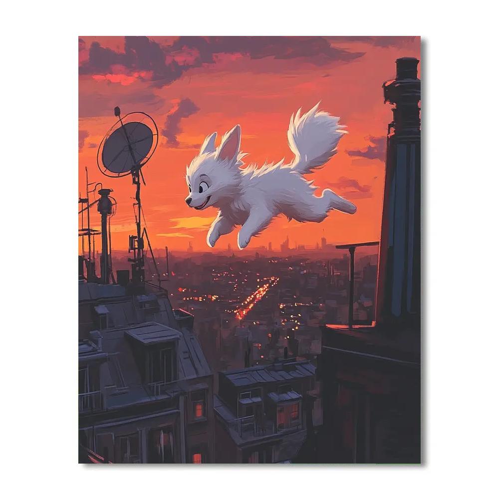 Bolt City Rooftop Hero Sprint Disney Inspired Paint by numbers art