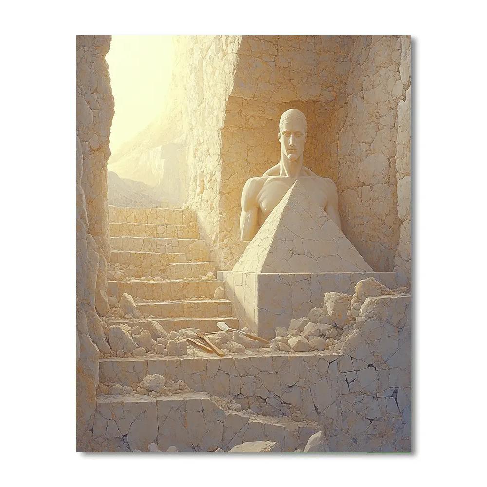 Michelangelo Inspired Marble Dawn Number painting