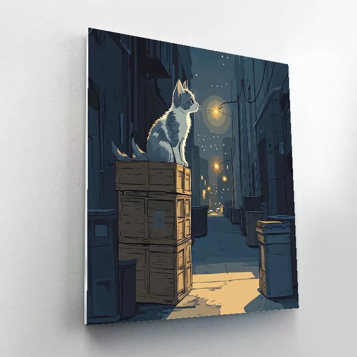 Mittens Alleyway Moonbeam Perch Disney Inspired paint by number