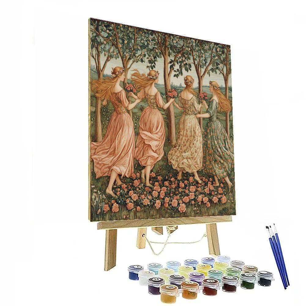 Botticelli Inspired Springtime Meadow Numbered painting kits