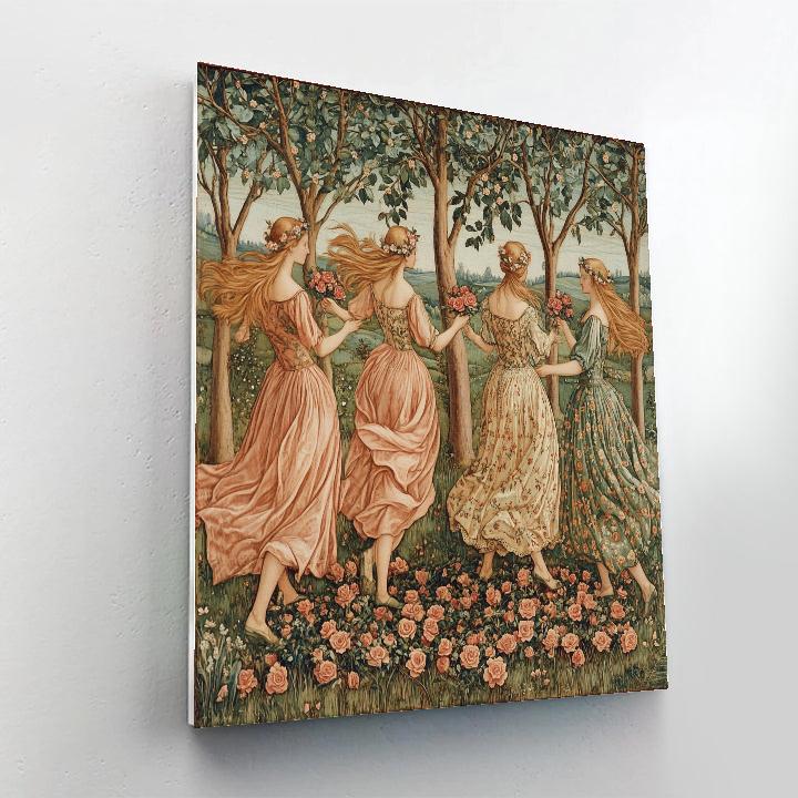 Botticelli Inspired Springtime Meadow Numbered painting kits