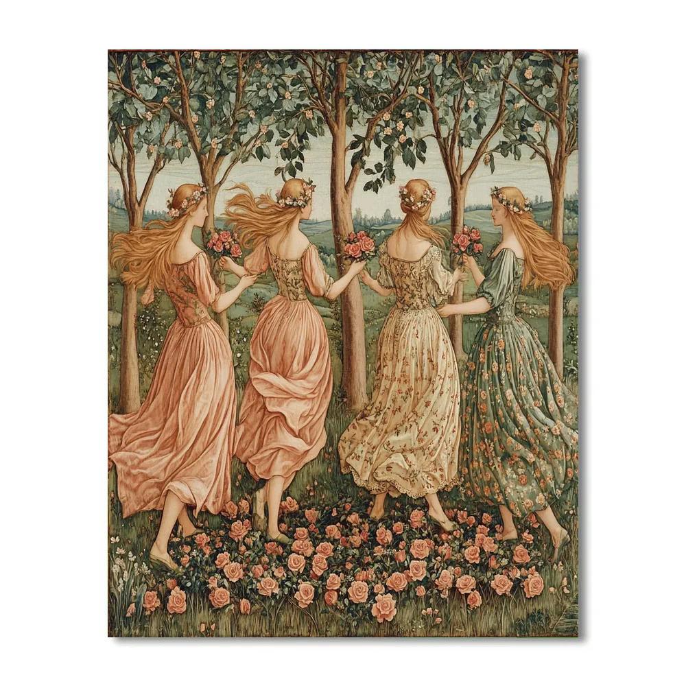 Botticelli Inspired Springtime Meadow Numbered painting kits