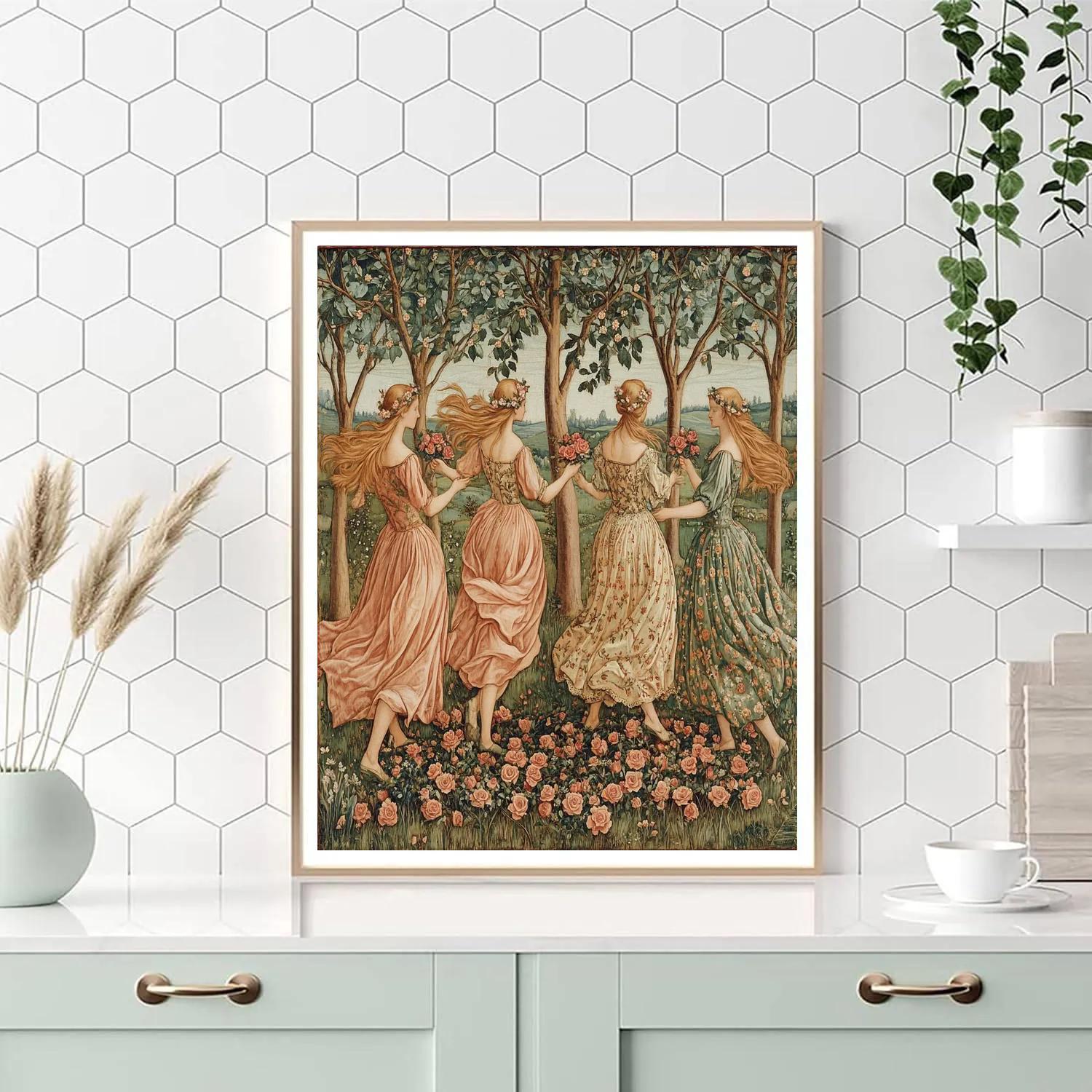 Botticelli Inspired Springtime Meadow Numbered painting kits
