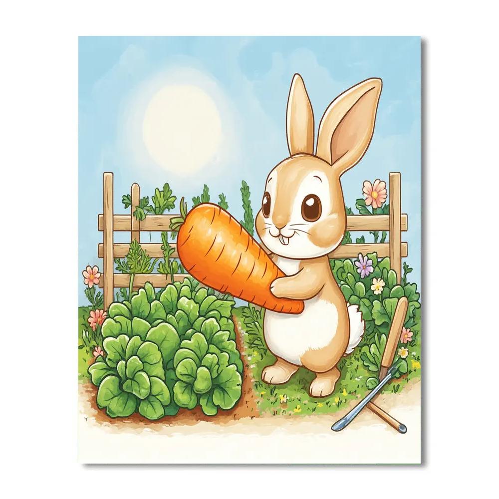 Rabbit Vegetable Garden Harvest Day Disney Inspired paint by color