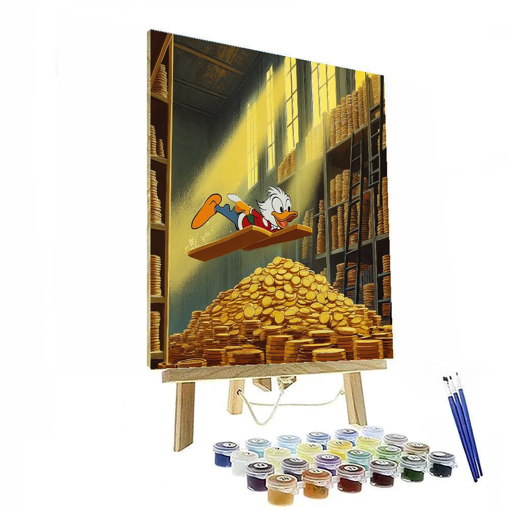Scrooge McDuck Vault Dive Surprise Disney Inspired paint by numbers