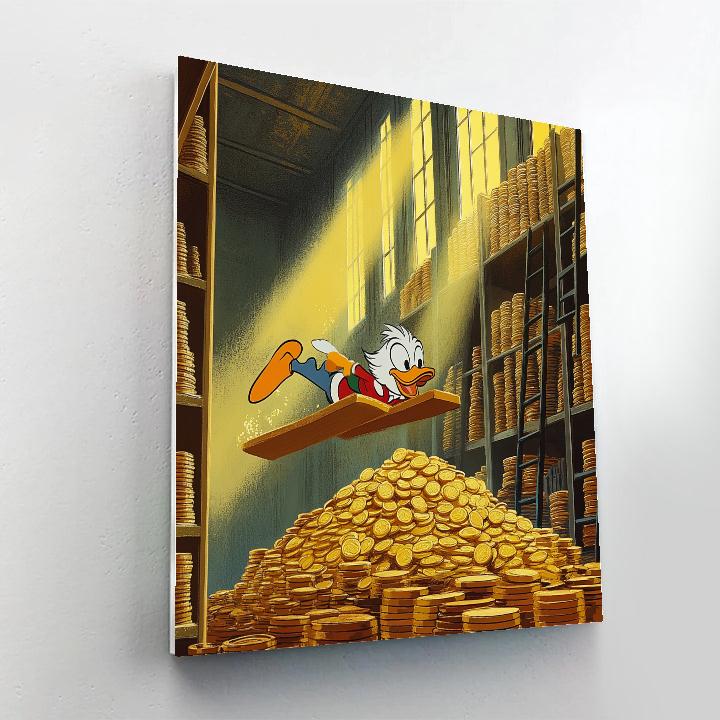Scrooge McDuck Vault Dive Surprise Disney Inspired paint by numbers