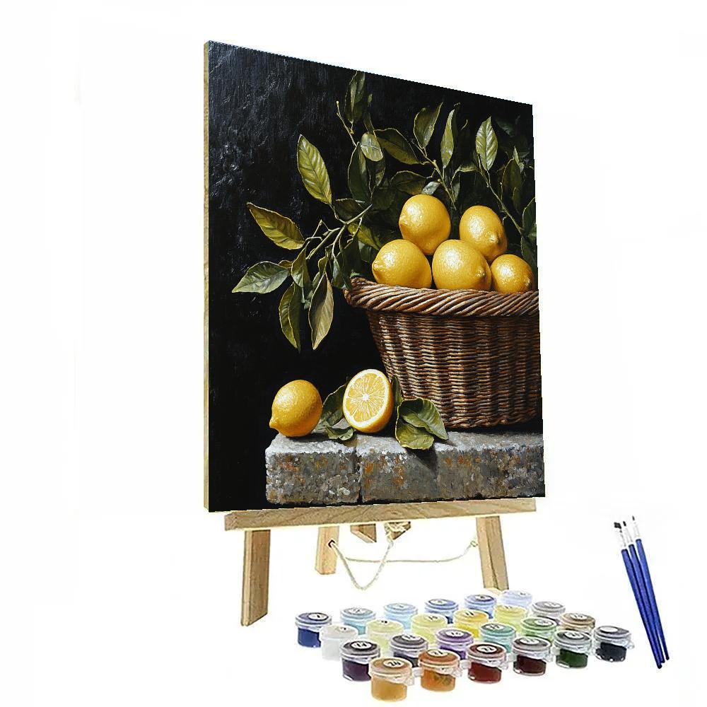 Caravaggio Inspired Basket Of Citrus DIY paint by numbers