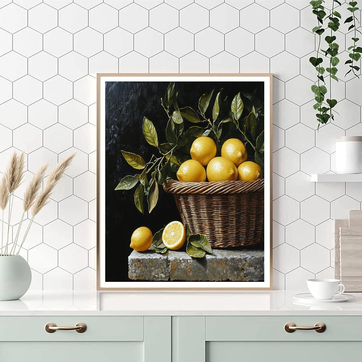 Caravaggio Inspired Basket Of Citrus DIY paint by numbers
