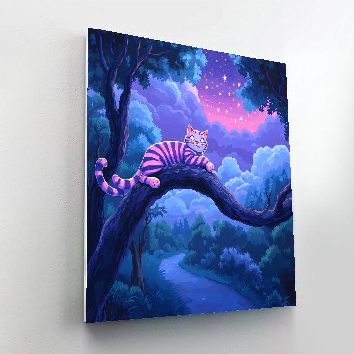 Cheshire Cat Moonlit Tree Grin Disney Inspired paint by numbers